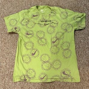 Nike Sun Club T-Shirt Childs Large Short Sleeve All Over Print Lime Green